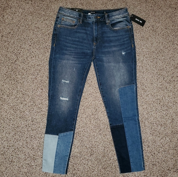 Miss Me Patchwork Out Of Sight Ankle Skinny Jeans - Picture 3 of 10